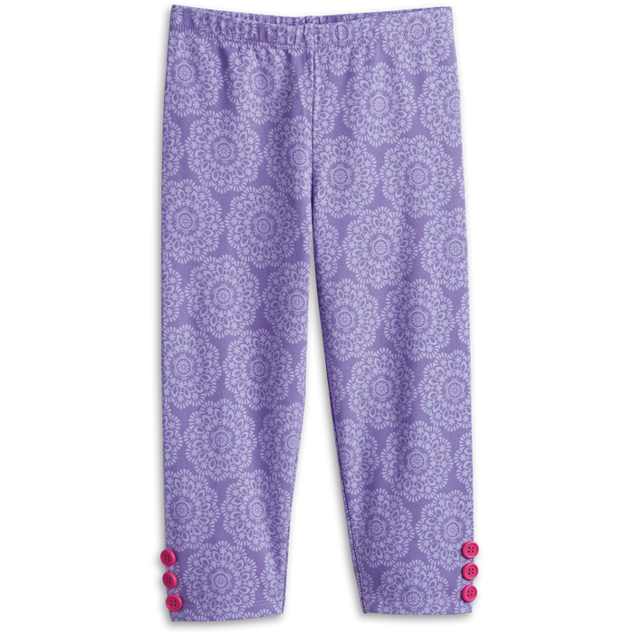 Playful Floral Leggings for Little Girls H6