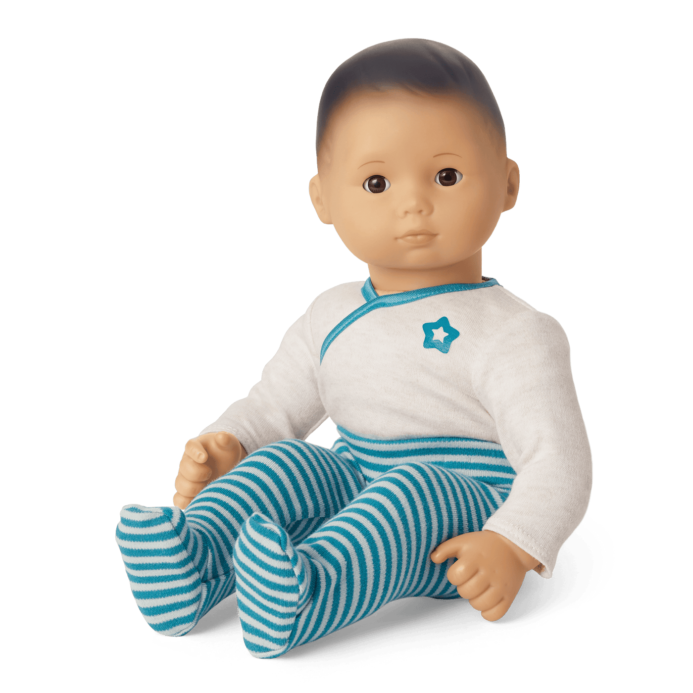 Bitty Baby® Doll #4 with black hair in Soft Blue M0