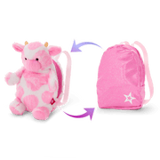 Pink Spotted Cow Backpack & Accessory Set for 18-inch Dolls Z1