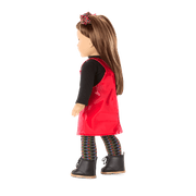 Nicki’s™ Red Vinyl Jumper Outfit for 18-inch Dolls (Historical Characters) I9