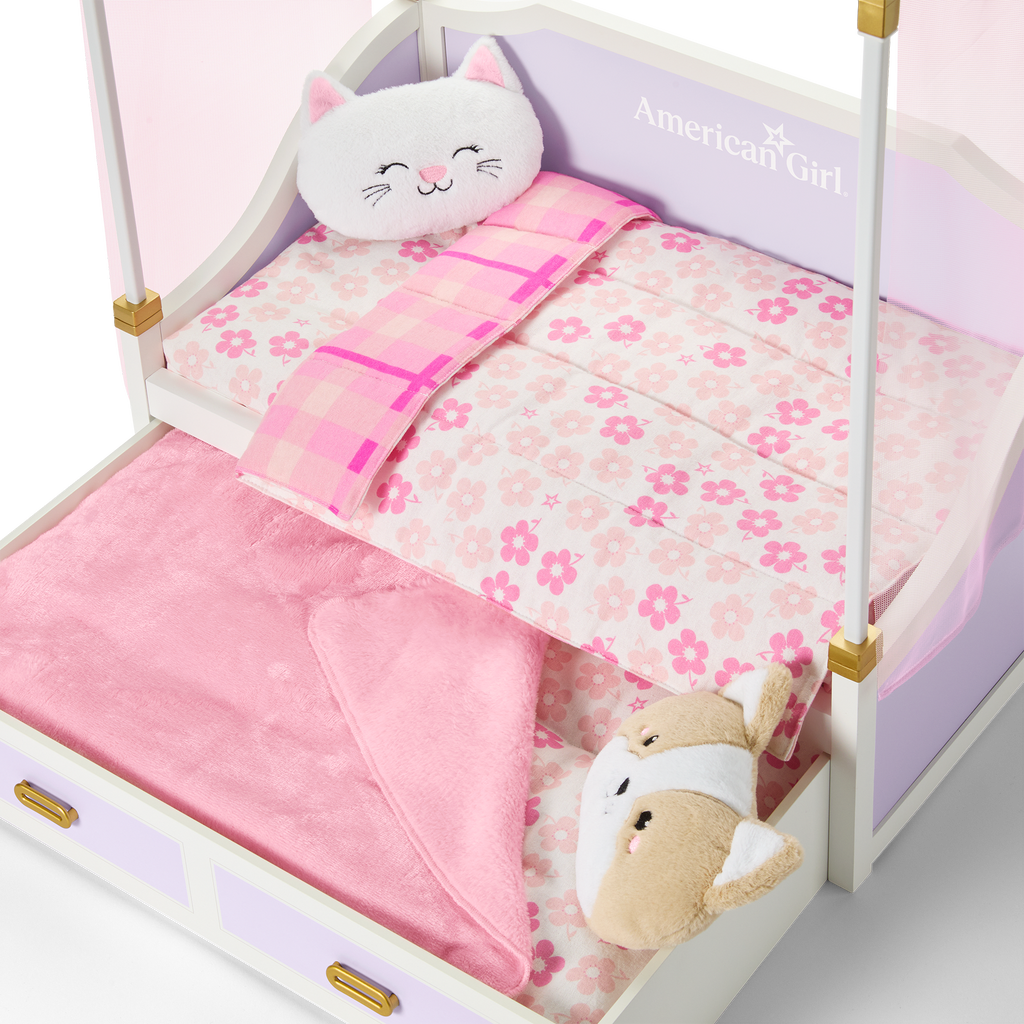 All Set for Sleepovers Canopy Bed for 18-inch Dolls D4
