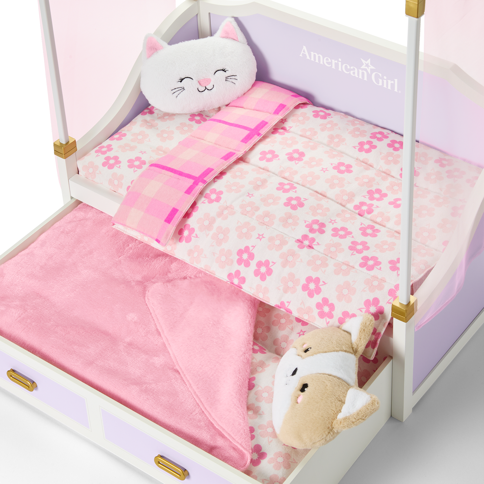 All Set for Sleepovers Canopy Bed for 18-inch Dolls D4