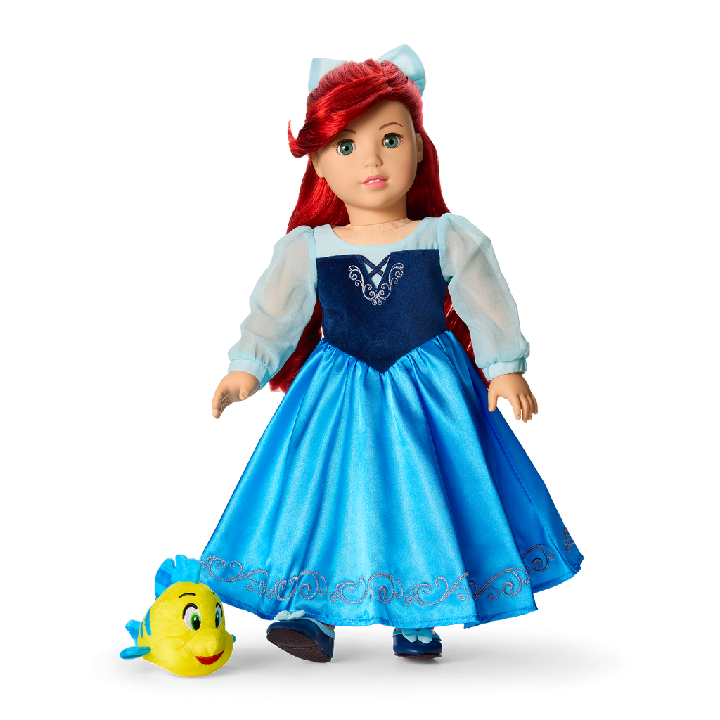 American Girl® Disney Princess Ariel Day Dress, Flounder & Accessories for 18-inch Dolls E5