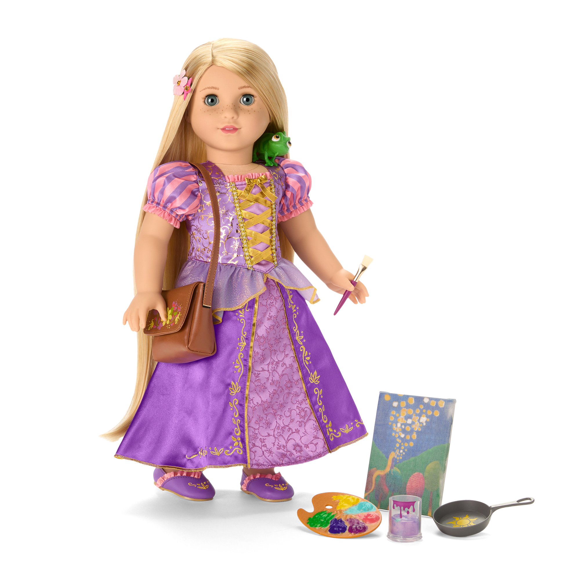 American Girl® Disney Princess Rapunzel Painting Accessories & Pascal for 18-inch Dolls Y0