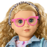 Petal-Pink Glasses for 18-inch Dolls J4