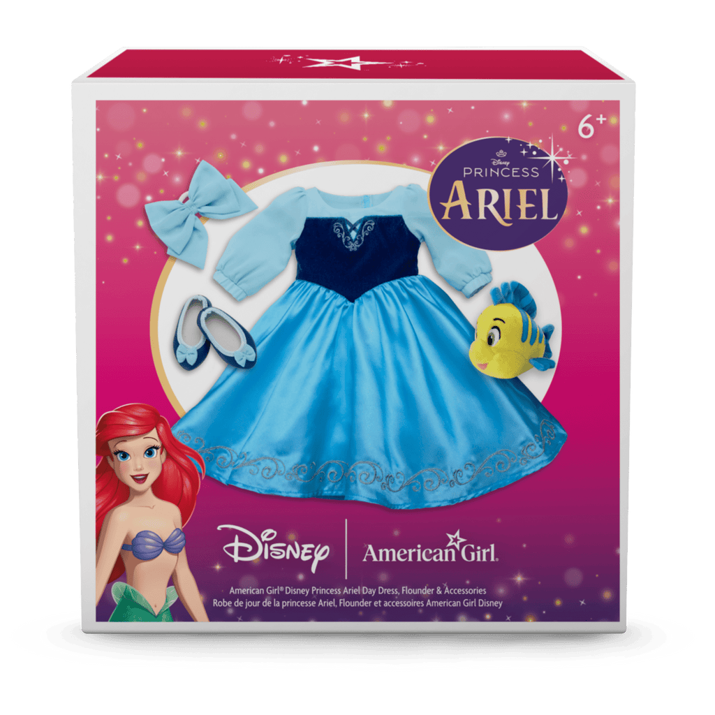 American Girl® Disney Princess Ariel Day Dress, Flounder & Accessories for 18-inch Dolls E5