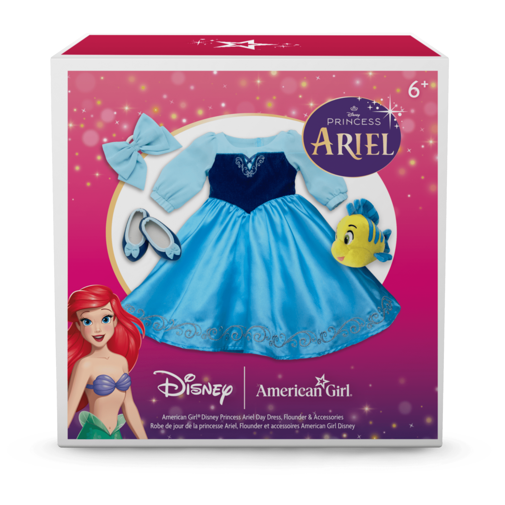 American Girl® Disney Princess Ariel Day Dress, Flounder & Accessories for 18-inch Dolls E5