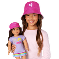 AG™ Star Bucket Hat Set for Girls & Dolls C1