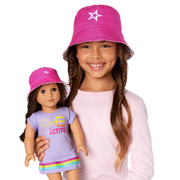 AG™ Star Bucket Hat Set for Girls & Dolls C1