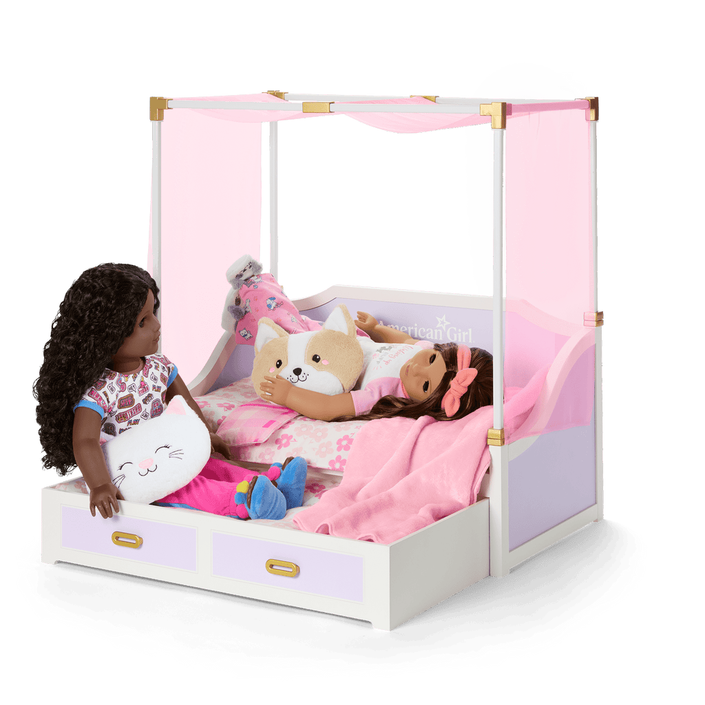 All Set for Sleepovers Canopy Bed for 18-inch Dolls D4