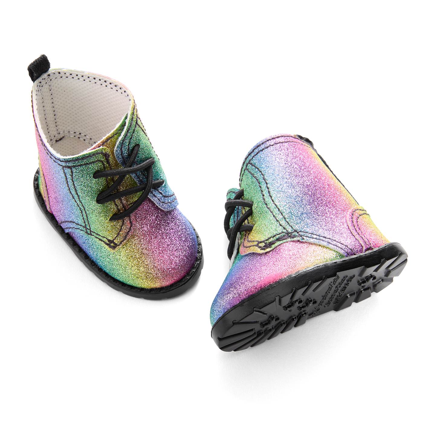 Glittery Rainbow Boots for 18-inch Dolls Q5