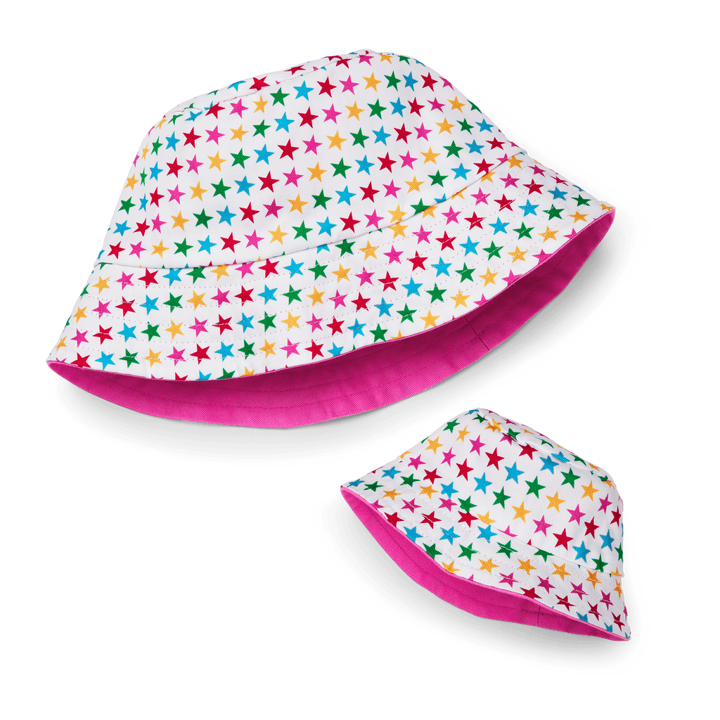 AG™ Star Bucket Hat Set for Girls & Dolls C1