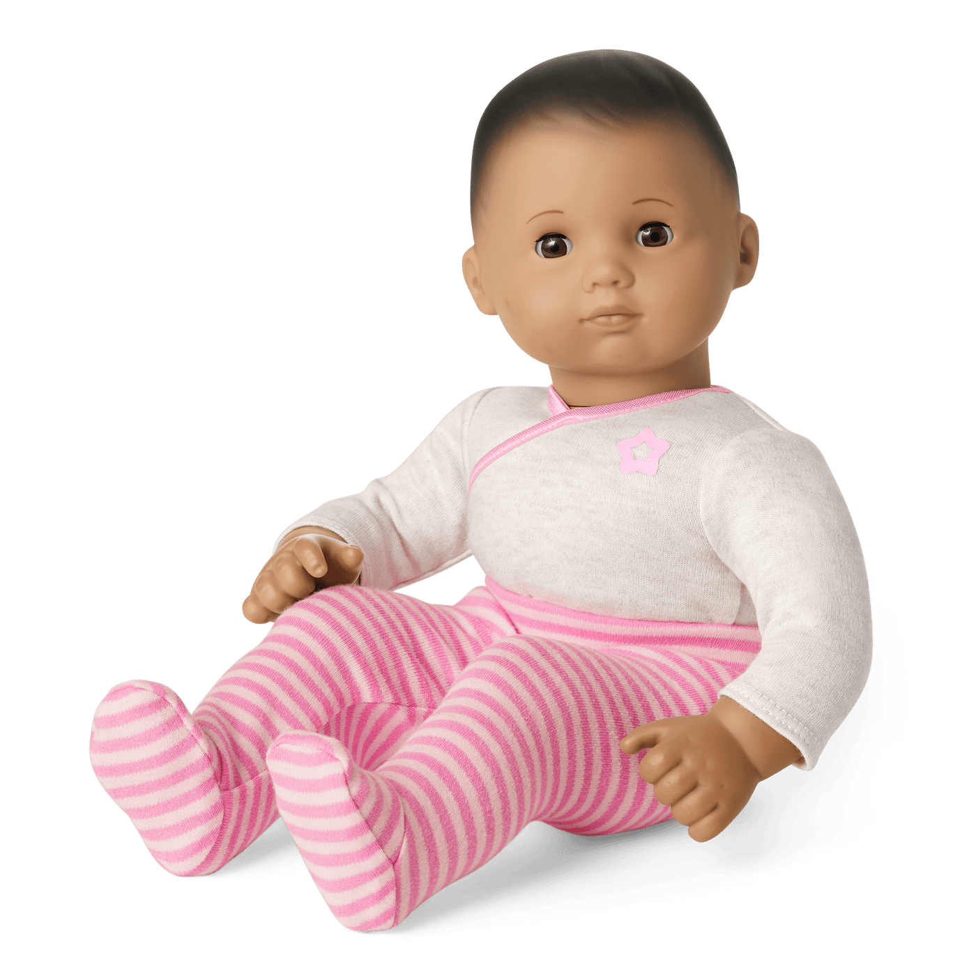 Bitty Baby® Doll #5 with dark brown hair in Pretty Pink B3