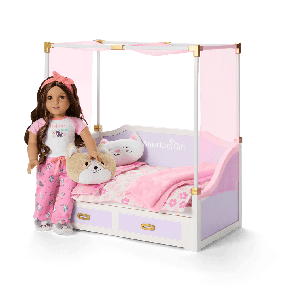 All Set for Sleepovers Canopy Bed for 18-inch Dolls D4