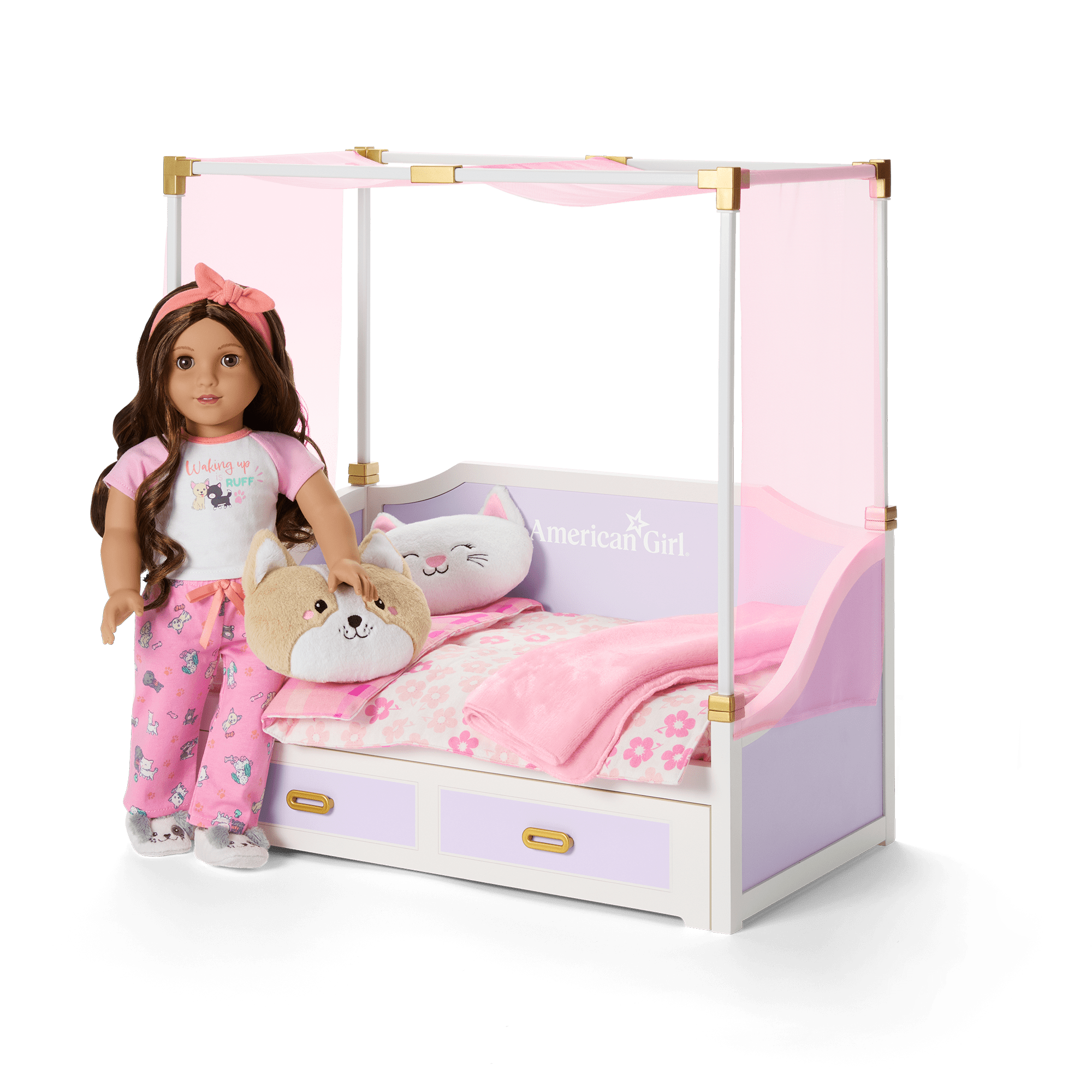 All Set for Sleepovers Canopy Bed for 18-inch Dolls D4