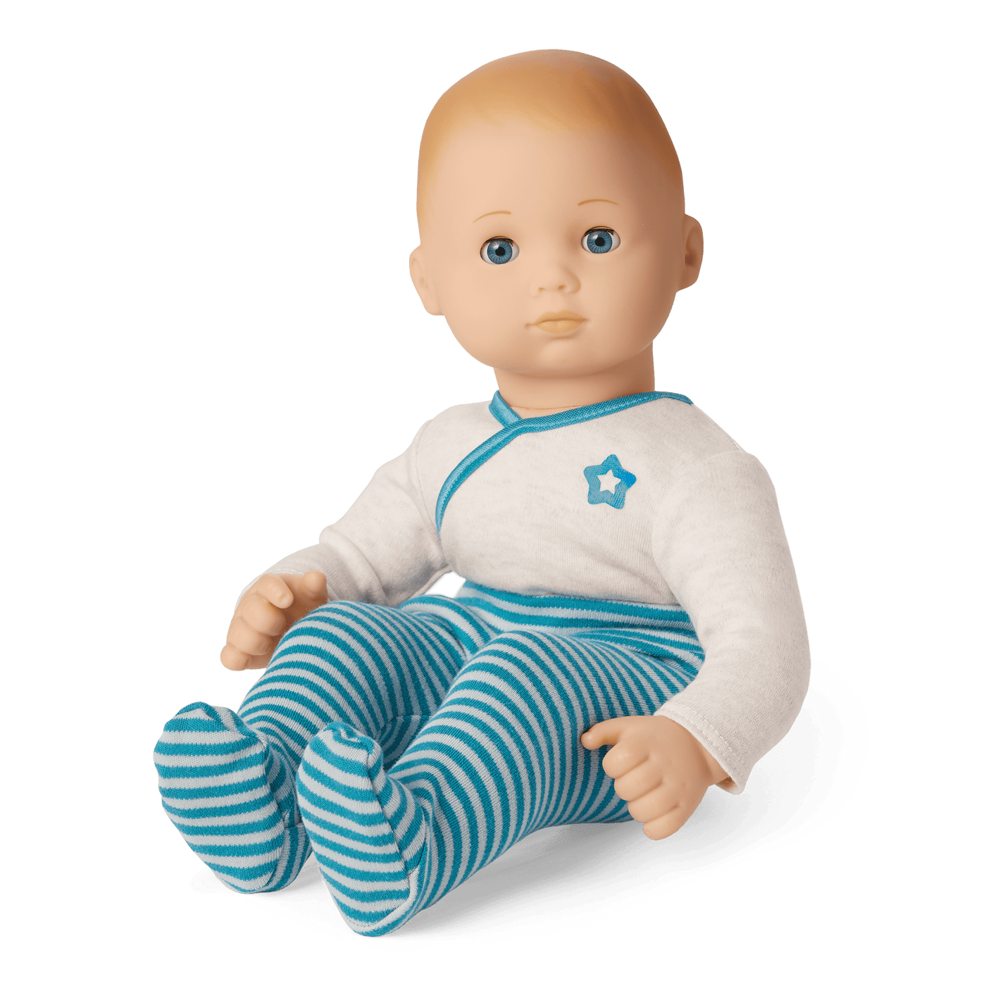 Bitty Baby® Doll #3 with blonde hair in Soft Blue N2