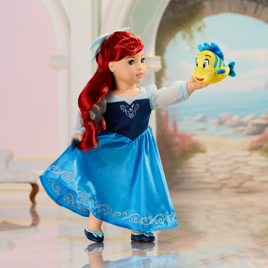 American Girl® Disney Princess Ariel Day Dress, Flounder & Accessories for 18-inch Dolls E5