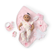 Bitty Baby® Doll #5 with brown hair Care & Play Set L4